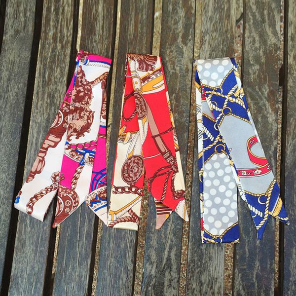 

designer design scarf women scarve fashion alphabet printed handbag scarfs neckties hair bundles polyester material size:5*100cm, Blue;gray