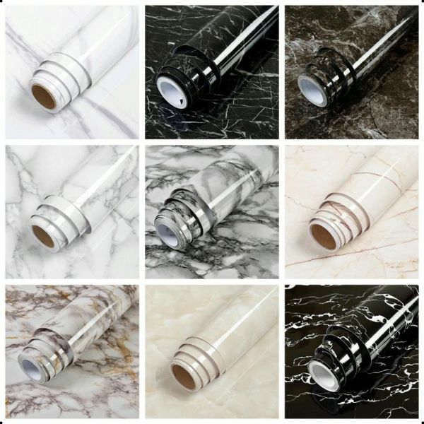 

wallpapers 1m/2m self adhesive marble pvc wall stickers bedroom kitchen furniture waterproof decoration film easy to stick