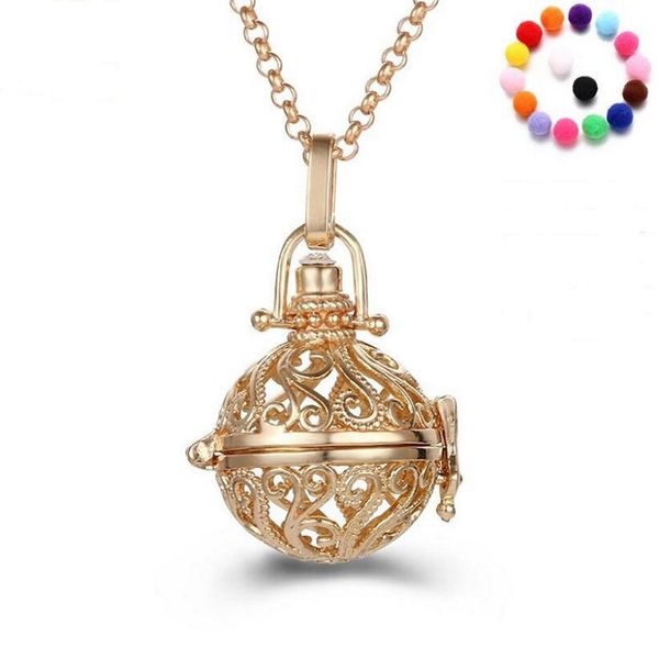 

aromatherapy essential oil diffuser necklace hollowed out flower locket pendant necklaces for women girls, Silver
