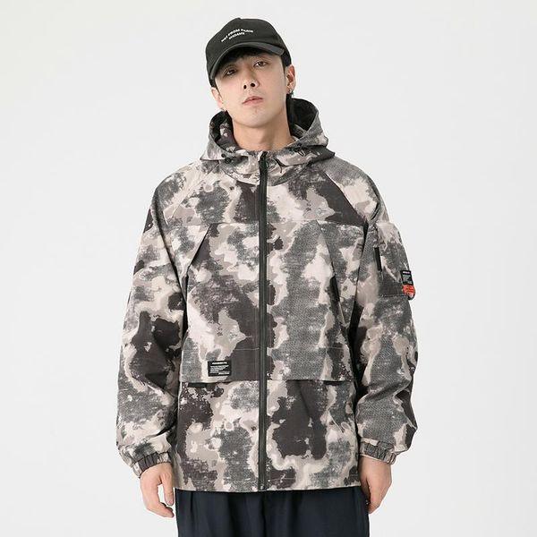 

men's trench coats hoodie 2021 korean fashion sweatshirts streetwear clothes men clothing harajuku long sleeve casual plus size camoufl, Tan;black