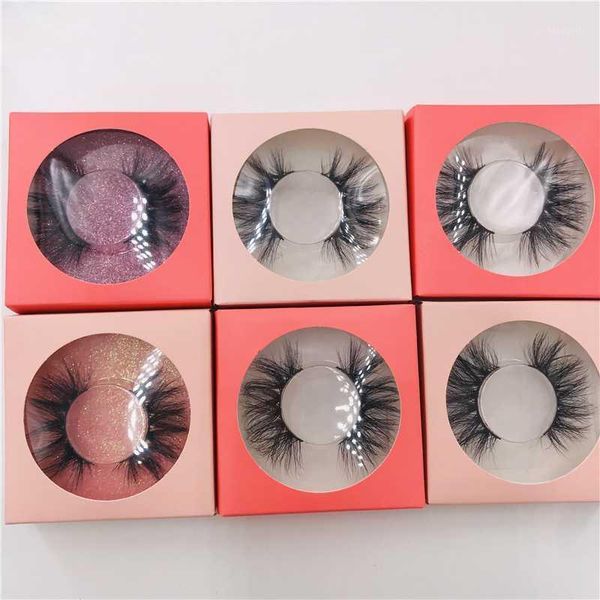 

pairs/lot mink 3d eyelashes fluffy short lashes custom pink square paper package eye lashes1