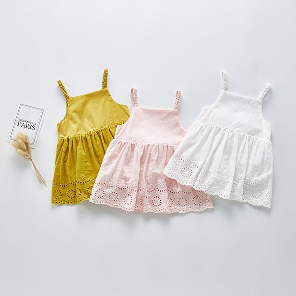 Meninas bebê vestido de verão bonito nascido crianças menina infantil laço romper jumpsuit playsuit roupas roupas 210429