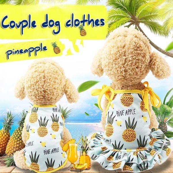 

pineapple couple dog dresses for small dogs chihuahua summer puppy dress pomeranian princess tutu shih tzu yorkshire pet clothes apparel
