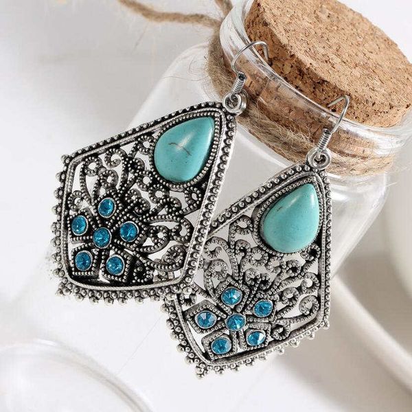 

women's hollow gourd tibetan silver turquoise charm earrings gstqe091 fashion gift national style women diy earring, Golden