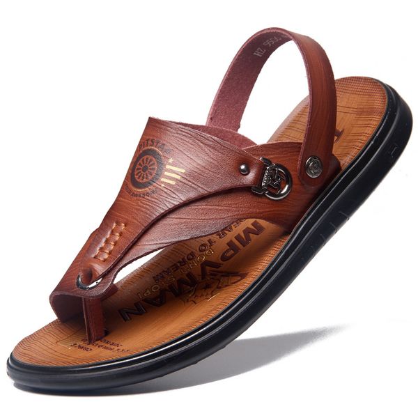 

sandal 2021 new summer men's microfiber casual beach shoes outdoor flip flops for young men, Black