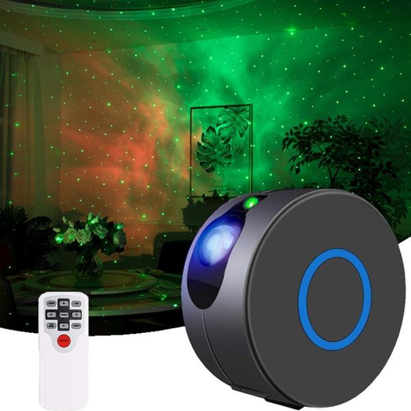 

night lights starry sky projection lamp led rotating water waving light dream colorful remote control laser nebula