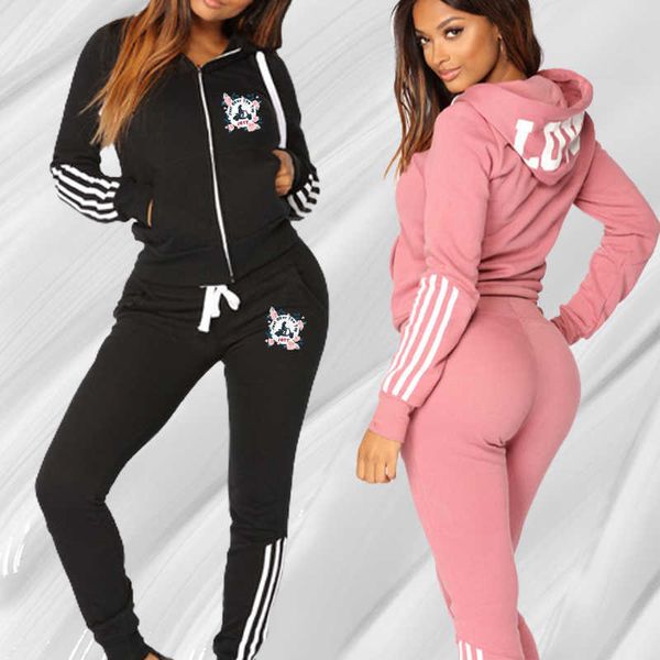 

2021 fashion autumn winter jott print design letters women's hoodies sportswear striped sweater slim fit clothing, Black