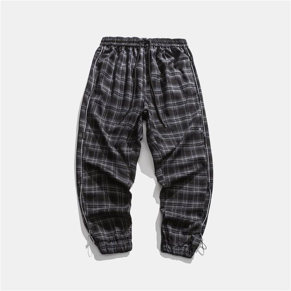

men's pants black and white plaid for men in 2021 spring