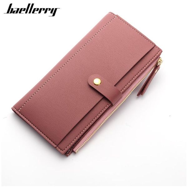 

long solid women wallets fashion hasp leather wallet female purse clutch money coin tassel, Red;black