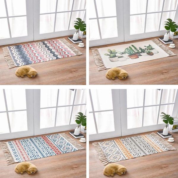 

carpets nordic cotton floor mat ethnic style carpet door foot entering bedroom non slip household bohemia