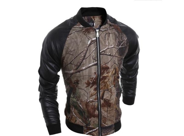 

men's jackets brands men casual hip hop punk fashion motorcycle jacket european american cotton jungle 2d printing collar, Black;brown