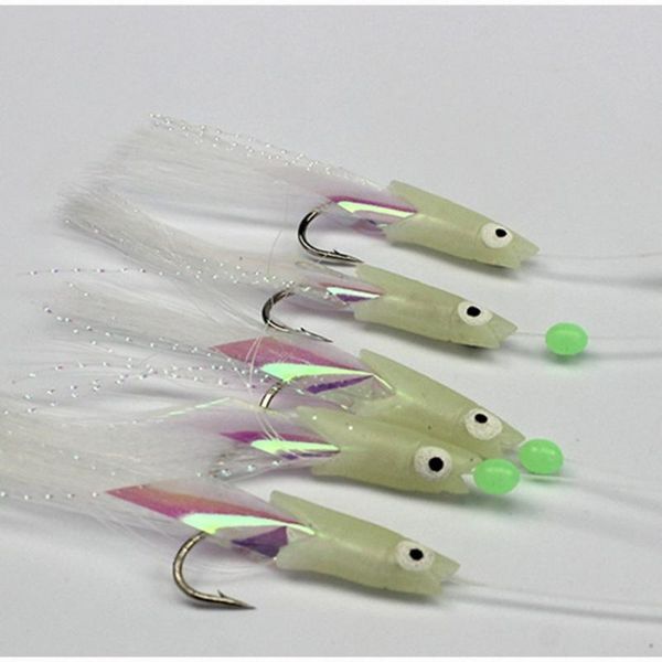 

fishing hooks soft lure rigs luminous fish head string hook