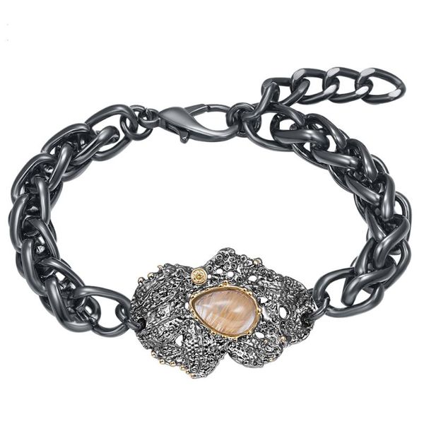 

big dazzling zirconia charm bracelet for women delicate cut golden color cz gothic dating jewelry wb1241 link, chain, Black
