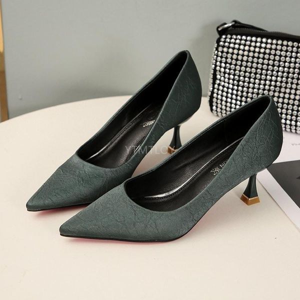 

dress shoes women's high heels pumps 2021 female party ladies pointed fashion zapatos de mujer toe thin, Black