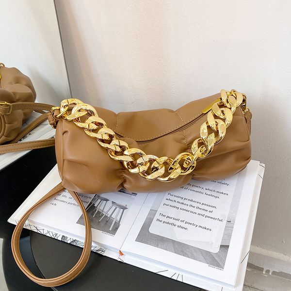 

women's bag bag 2021 korean single shoulder messenger simple and fashionable metal chain