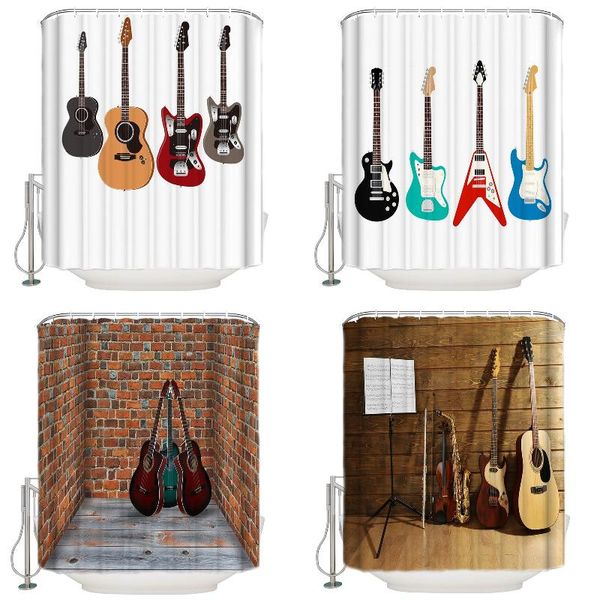 

shower curtains personalized guitar pattern bathroom curtain panda funny gold