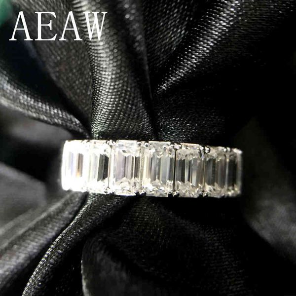 

aeaw 3.5ctw f color engagement ring wedding moissanite baguette half eternity diamond band for women in sterling silver, Slivery;golden