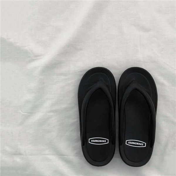 

slippers white female flipflop gentleshoe flat sandals summer woman 2021 classical cute shoes souliers men's home size 44 tennis, Black