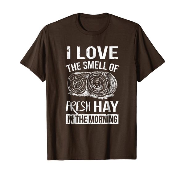 

i love the smell of fresh hay. funny farmer t-shirt, White;black