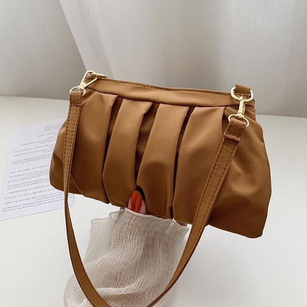 

evening bags 2021 summer pleated handlebags for women pu cloud leisure armpit bag shopping shoulder dumpling handbag female