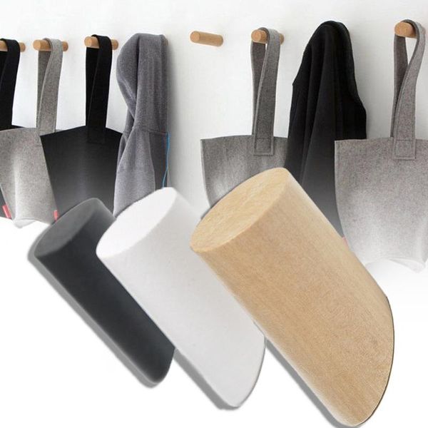 

hooks & rails natural wood clothes hanger wall mounted coat hook decorative key holder hat scarf handbag storage bathroom rack