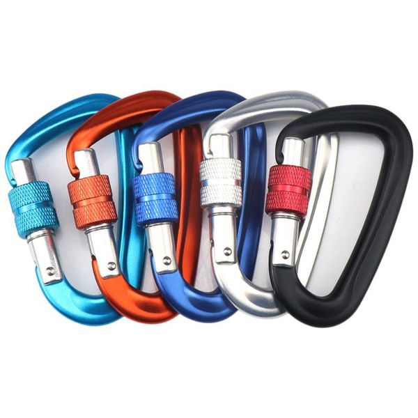 

carabiner with screw lock gate 12kn heavy duty clips for hammocks camping hiking backpacking snap clip cords, slings and webbing