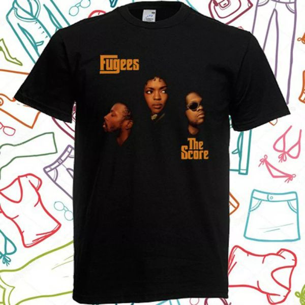 

the fugees the score men's black t-shirt size s to 3xl, White;black