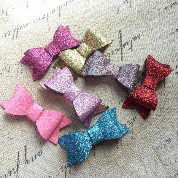 

hair clips & barrettes trendy 30pcs glittter ribbon knot bow craft bling handmade 3d jewelry diy button patch sticker fit garment headband, Golden;silver
