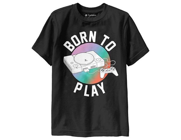 

ripple junction playstation to play game gamer graphic tee shirt men's round neck short sleeves t-shirt in black t-shirts, White;black