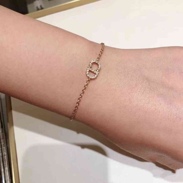 

luxury designer fashion popular charm for european and style american woman cd- bracelet jewelry christmas gift chain with box, Red;brown