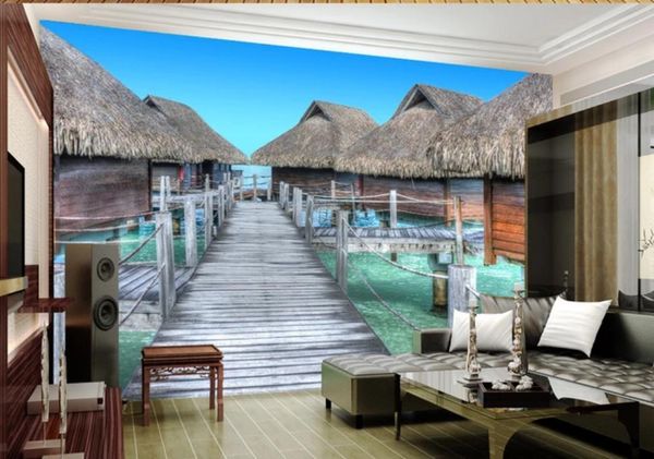 

wallpaper seaside vacation 3d stereo landscape background wall window mural