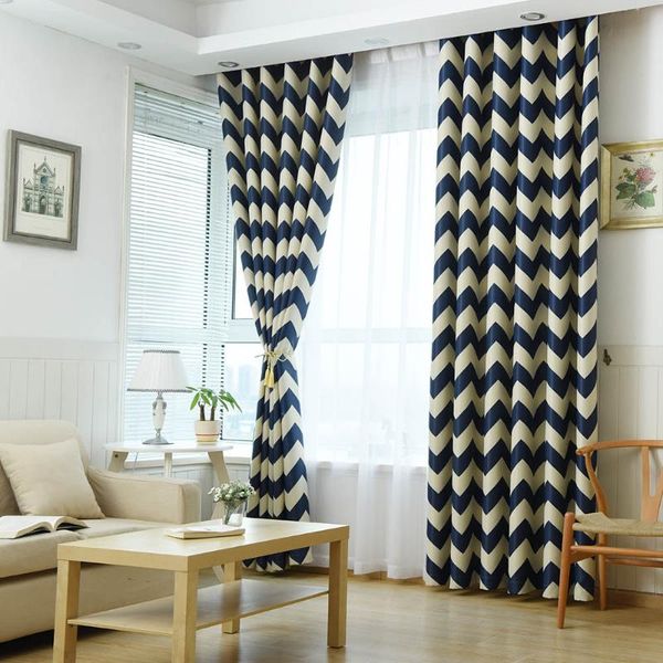 

curtain & drapes modern simple blackout curtains waves stripes printed for living room balcony windows bedroom
