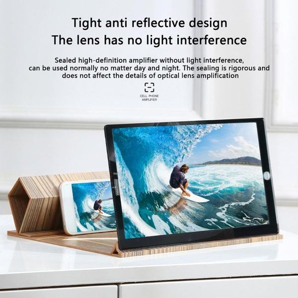 

inch log folding ultra-clear 3d mobile phone screen magnifier creative flip holder magnifying glass cell mounts & holders
