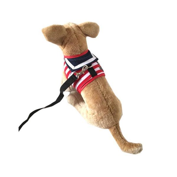 

adjustable dog collar harness leash creative navy suit style chest strap secure traction rope for small medium dogs cats collars & leashes