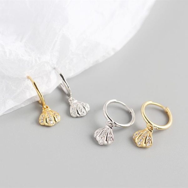

hoop & huggie summer seashell earrings for women big statement circle vintage ins color bohemian jewelry m2, Golden;silver