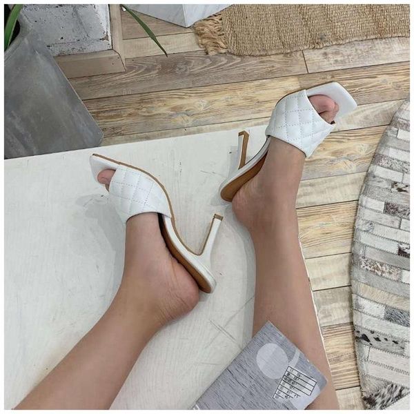 

slippers brand women slipper open toe thin high heel summer outdoor beach slides sandal party, Black