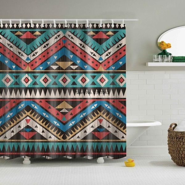 

shower curtains bohemian style geometric colorful geometry bathroom curtain fabric waterproof polyester with hooks