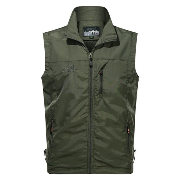 

men's vests male casual sleeveless spring summer vest jacket man fashion streetwear nylon zipper pocket solid men clothing, Black;white