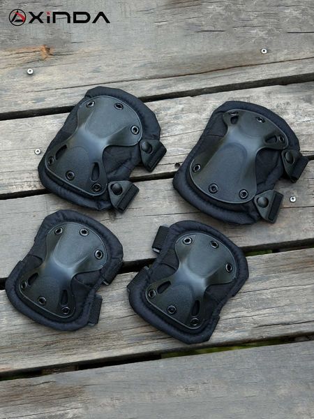 Xinda Tactical Kneepad локоть колен Pad Protector Army Airsoft Открытый спортивный катание на коньках велосипедные езды безопасности шестерни навязчивые колодки Q0913