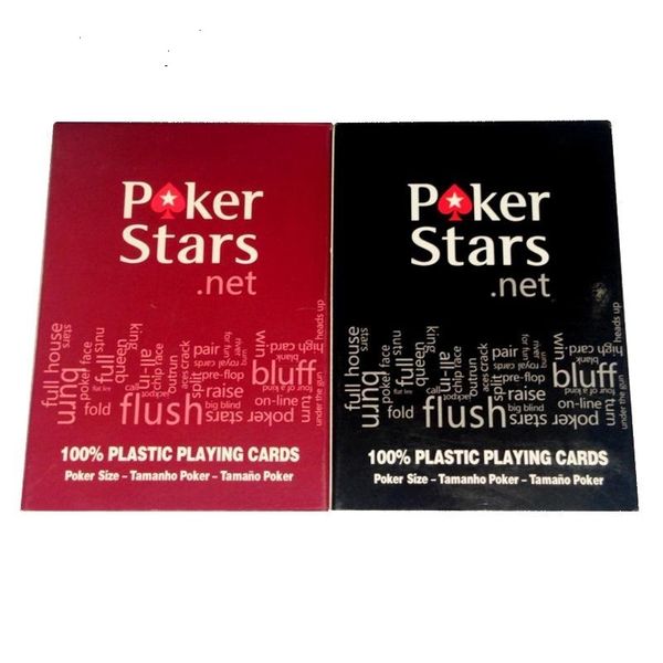 Rot/Schwarz Texas Holdem Kunststoff Spielkarte Spielzeug Spiel Poker Karten Wasserdicht und matt Polnisch Star Brettspiele