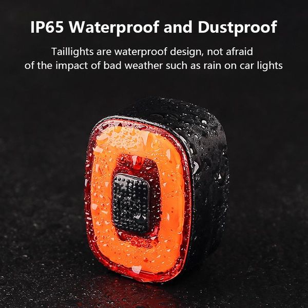 

bicycle smart tail lights mountain bike intelligent sensor brake usb charging waterproof safety warning