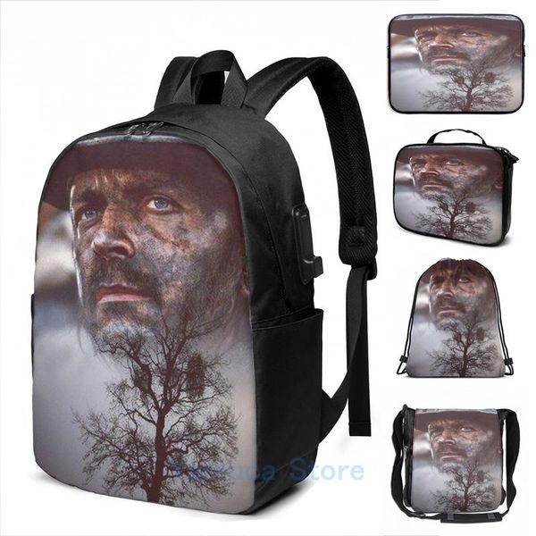 

backpack funny graphic print renaud sechan usb charge men school bags women bag travel laptop
