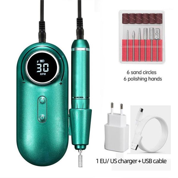 

nail drill machine rechargeable file led display tools manicure bits polisher1