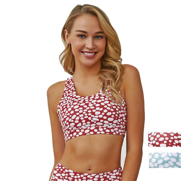 

women shockproof and quick-drying sports bra dotted tracksuit gym wear running clothing tank fitness yoga outfit