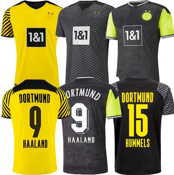 

21 22 haaland reus malen soccer jerseys home away reyna bundesliga shirts brandt plszczek bellingham hummels 110th men kids dortmund uniform, Black;yellow