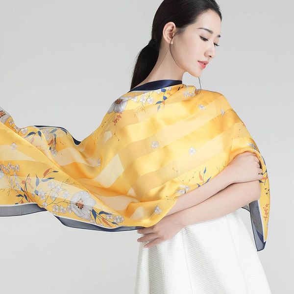 

scarves flagship store 100% mulberry silk spring and autumn scarf fashion square versatile decoration, Blue;gray