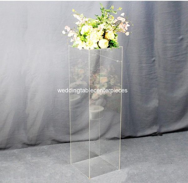 

party decoration 4pcsoneset)acrylic backdrop wedding clear crystal 80cm height elegant acrylic road lead plinth for tb3214