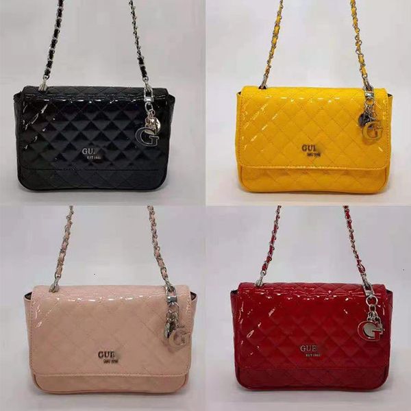

2021 new lacquer leather lingge embroidered shoulder bag women's