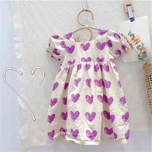 Le ragazze vestono con scollo a U Love Princess Summer Baby Kids Abbigliamento per bambini 210625