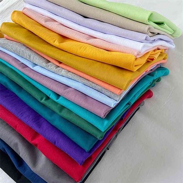 

summer new cotton men's t shirt casual short sleeve black white pink solid color men basic t shirts daily couples tees 210324, White;black